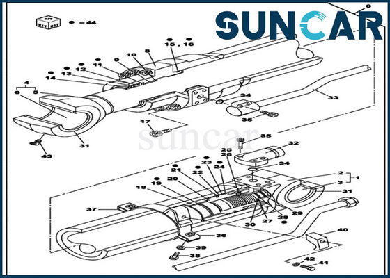 Substituição Kit Fits Excavator CX210C LC CX210D LC do cilindro do jogo LZ011200 do selo do braço do Dipper/do CASO