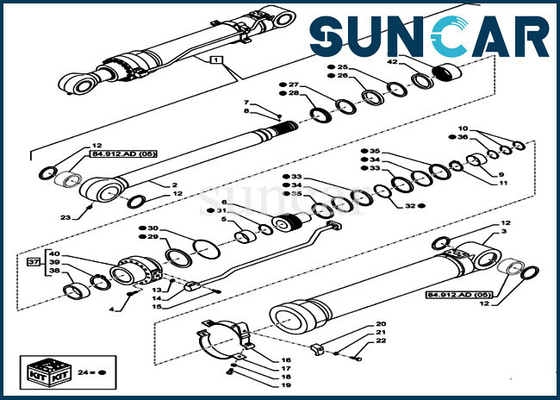 Equipamento pesado do EXEMPLO de Kit Mechanical Oil Seal Fits CX300D LC do selo do cilindro do braço LZ013720