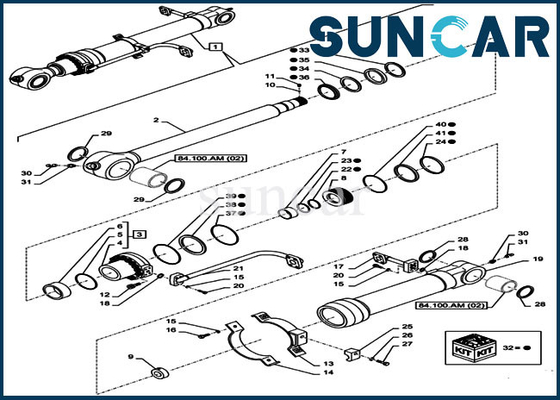 Jogo do serviço do exemplo de Kit Fits Crawler Excavator CX350D LC do selo do cilindro da cubeta LZ012110
