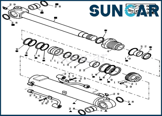 Substituição Kit Hydraulic Oil Seal Kit do cilindro do braço do crescimento de CX27B Mini Crawler Excavator 72280471