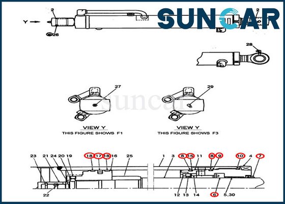 72282209 jogo da selagem do equipamento de construção do CASO do modelo CX27B de Kit For Mini Crawler Excavator do selo do cilindro do braço