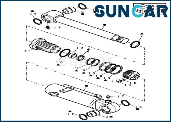 Selagem hidráulica do cilindro de Kit For Mini Crawler Excavator do selo da escavadora do jogo de reparação 72280261 do caso de CX31B