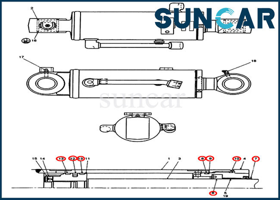 72280260 jogo do serviço dos jogos de reparação CX31B Mini Crawler Excavator Case Replacement do cilindro da escavadora