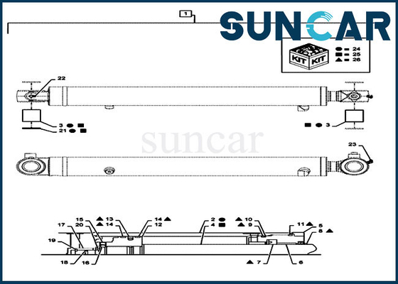 Jogo de reparação hidráulico do selo do cilindro do braço do caso de CX36B Mini Crawler Excavator LE01V00027R300