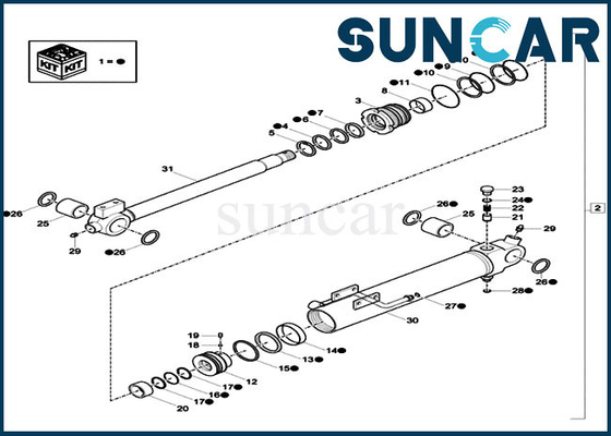 EXEMPLO Mini Crawler Excavator de Kit Fits CX17C da substituição do selo do cilindro do Dipper de XKCC-01527 XKCC01527