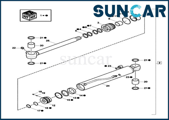 Selo Kit Service Kits do cilindro do balanço do crescimento do exemplo de Parts XKCC-01532 XKCC01532 da máquina escavadora de CX17C