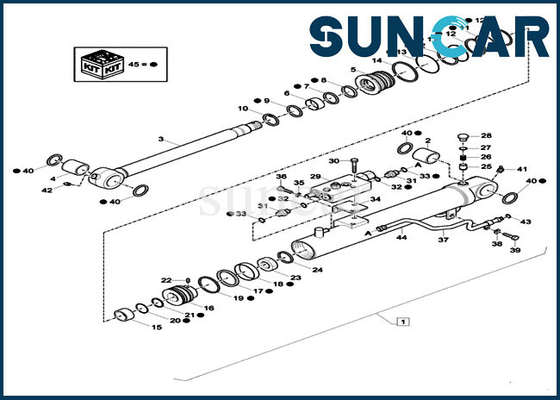 Os jogos da substituição do cilindro do Dipper de Repair Seal Kit XKCD-03427 XKCD03427 da máquina escavadora cabem o caso CX26C