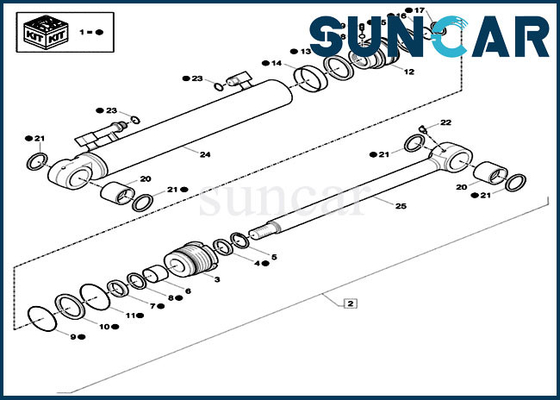 Caso do modelo CX57C de Kit Fits Mini Crawler Excavator do selo do cilindro do balanço do crescimento de XKCC-00339 XKCC00339