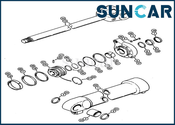o reparo Kit Loader Cylinder Kits Fits do selo do CYL do elevador 1986823C1 ENCAIXOTA o equipamento 821 pesado