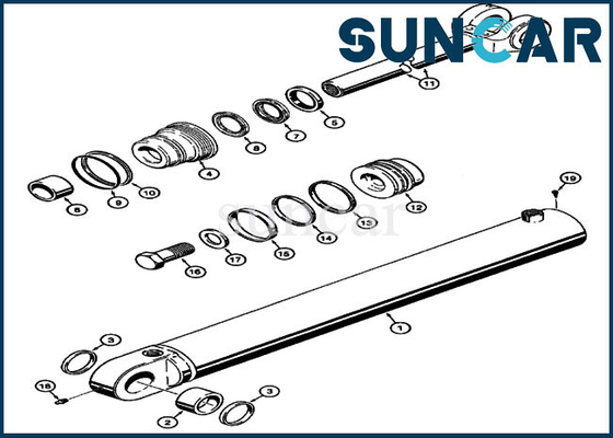 Carregador hidráulico do EXEMPLO 721C 621C 721B de Kit Fits do serviço da substituição do jogo 1543279C1 do selo do cilindro da cubeta