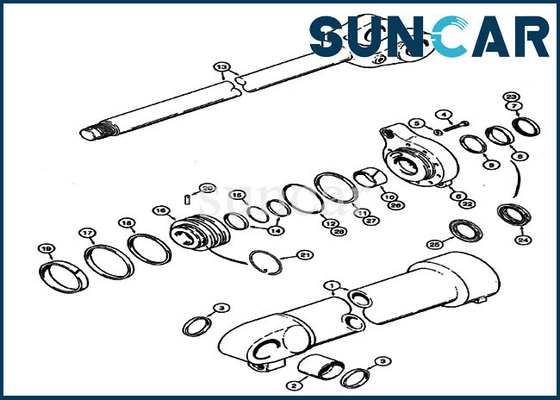 Caixa pesada do carregador 821B 821C de Kit Repair Kit Fits Wheel do selo do cilindro da cubeta das peças 1543309C1 do equipamento