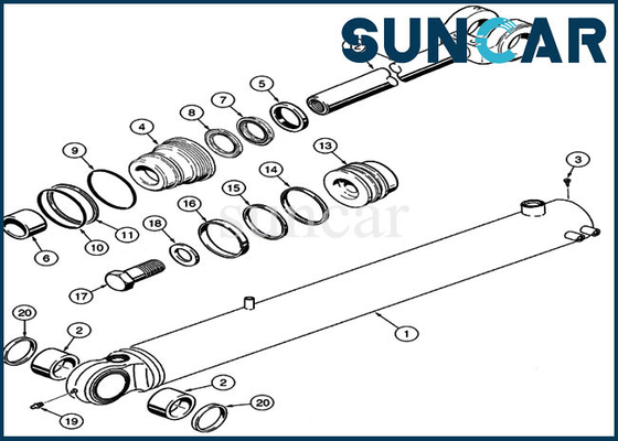 521D jogo de reparação do selo do jogo 57.2MM Rod Seals Loader Bucket Cylinder do selo do óleo do caso 1542877C1