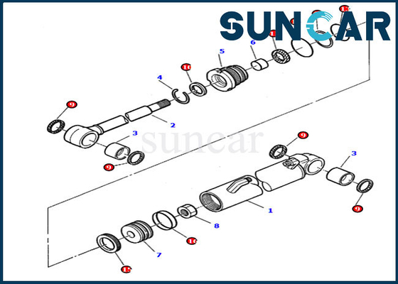 878000381 jogo da selagem do balanço do crescimento do jogo PC05-7 PC07-2 KOMATSU de Inner Repair Gasket da máquina escavadora