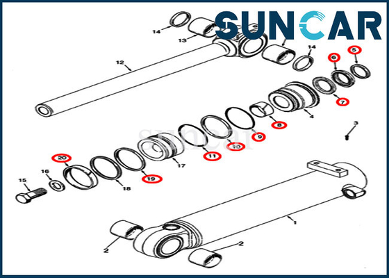 87495411 jogo do cilindro da substituição do serviço da caixa do carregador de Kit For 721E 721F 721G do selo do reparo da inclinação da cubeta