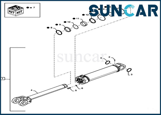 84281864 peças de reparo de atuação dobro do cilindro do elevador do carregador de Kit For 1021G 1021F da substituição do selo do CASO