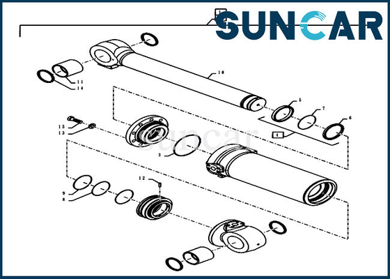84282953 modelo Case Service Kit de Kit Wheel Loaders 921G 1021G 1021F do selo do cilindro da inclinação