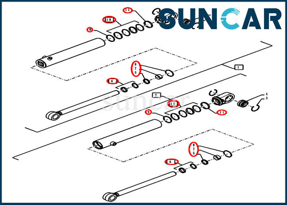 Caso 921G 1021G1121G de 84572474 ajustes de Kit Loader Seal Repair Kit do serviço do cilindro de direção