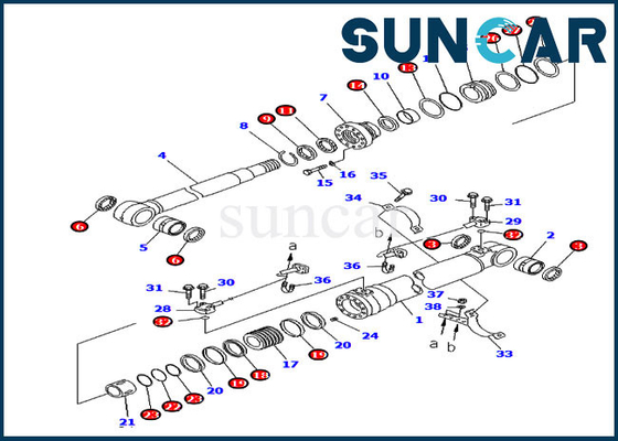 707-99-47790 7079947790 Kit de manutenção da lança versão no exterior PC220-7 PC200LC-7 Kit de vedação do cilindro Komatsu