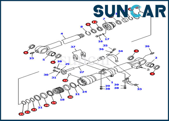 Jogo de reparação do selo do cilindro da cubeta de Sealing Kit 707-99-47130 KOMATSU da máquina escavadora de PC200LC-8 PC220-8 7079947130