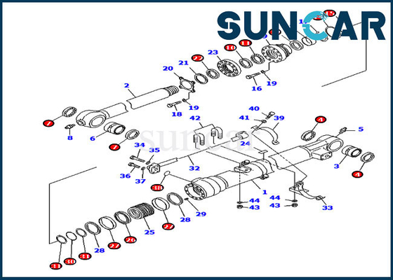 707-99-38750 7079938750 Kit de vedação de reparo da caçamba PC200-8 Kit de vedação do cilindro da escavadeira Komatsu