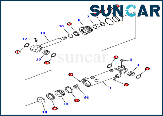 707-98-13890 serviço Kit Excavator Hydraulic Cylinder Kits do elevador da lâmina de KOMATSU PC2000-8 PC20MR-2