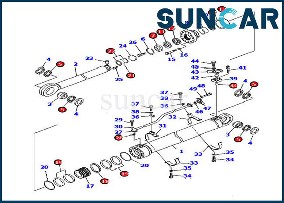 707-99-85350 7079985350 Kit de serviço de cilindros de braço para Komatsu PC2000-8 Backhoe