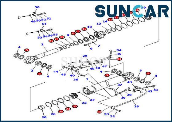 707-99-96140 CYL do furo 300MM de Kit Fits Komatsu Backhoe PC2000-8 Rod 200MM do selo do reparo do cilindro do crescimento