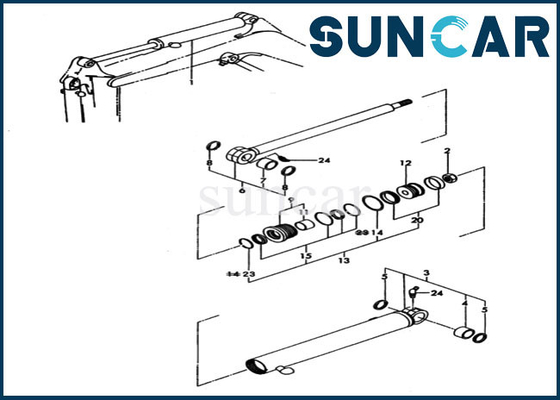 Cilindro do braço de Seal Kit YM172173-72900 da máquina escavadora que sela as peças internas de Kit For PC20FR-2 KOMATSU