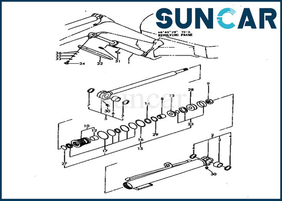 Jogo do selo do cilindro da substituição de Boom Service Kit YM172173-72870 PC20FR-2 KOMATSU da máquina escavadora