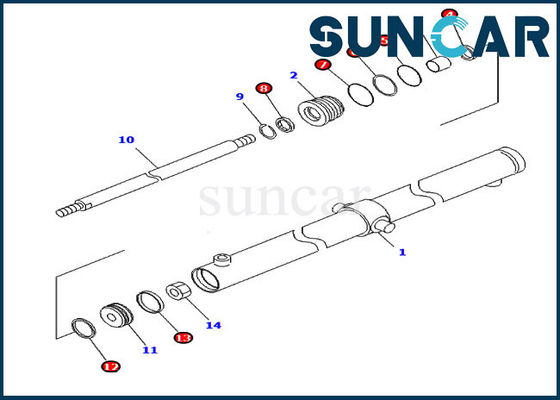 707-98-12590 selo Kit For Komatsu PC120SC-6 PC200SC-7-M1 do cilindro do TÁXI de 7079812590 corrediças