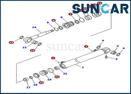 A máquina escavadora Seal Kit 707-98-14780 PC20MR-2 PC26MR-3 KOMATSU cresce serviço Kit Hydraulic Cylinder 7079814780
