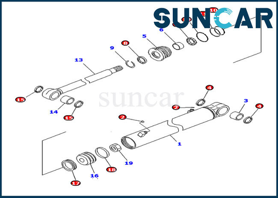 707-98-14790 jogos da substituição de Kit For Komatsu PC20MR-2 PC26MR-3 do selo do cilindro do balanço do crescimento