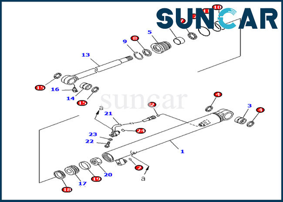 707-98-04670 jogo da selagem de KOMATSU PC20MR-2 PC20MR-2-A do jogo de reparação 7079804670 do selo do cilindro da cubeta