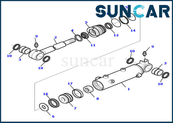 878000519 peças de serviço da substituição de Kit Hydraulic Cylinder For Komatsu PC20R-8 do selo da lâmina