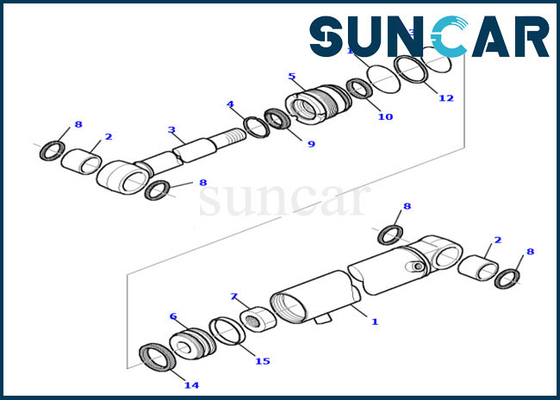 Reparo Kit Excavator Service Kit do selo do cilindro do balanço do crescimento de KOMATSU PC20R-8 878000517