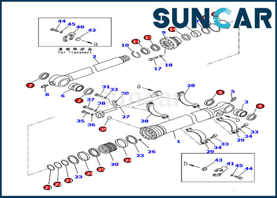 707-99-47131 7079947131 jogo de reparação do cilindro do jogo PC210LC-10 PC228USLC-10 KOMATSU do serviço da cubeta