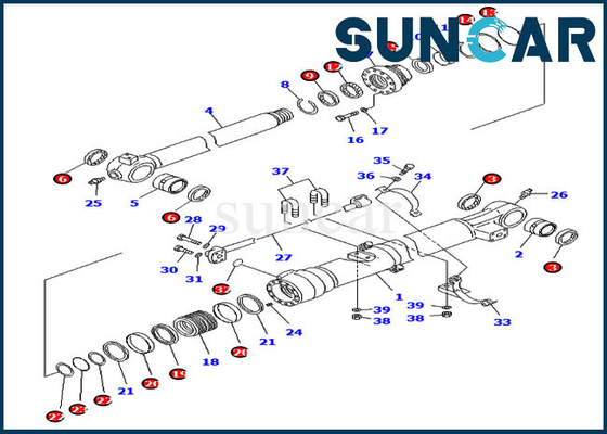 707-99-45040 cubeta que sela as peças internas do cilindro de Kit Repair Kits For Komatsu PC228USLC-8 PC210LC-8K