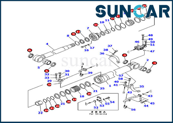 Reparo Kit Hydraulic Cylinder do elevador do crescimento 707-99-46390 para o equipamento pesado de KOMATSU PC210LC-8K PC210NLC-8K