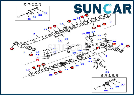 707-99-48740 7079948740 furo hidráulico do cilindro 90MM Rod 130MM de Kit Fits Komatsu PC210LC-10 do reparo do selo