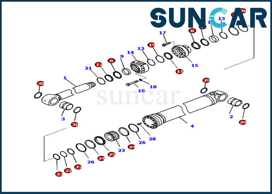 721-98-02460 equipamento pesado de Kit Hydraulic Cylinder Fits For PC210LCI-11 KOMATSU do serviço do crescimento