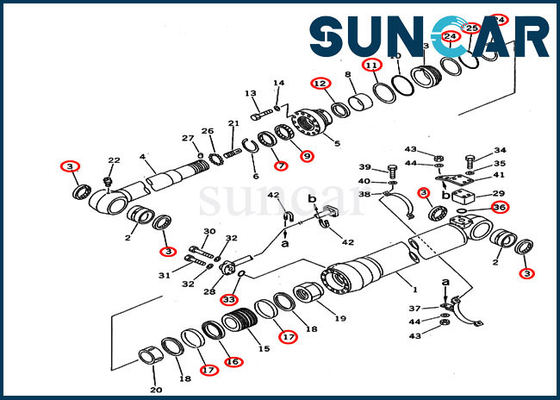 707-99-58200 selo Kit For Custom Spec do reparo do cilindro de 7079958200 braços. Modelos PC220-5C PC220LC-5C KOMATSU
