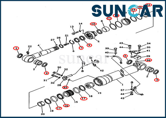 707-99-58350 máquina escavadora Arm Cylinder de Kit Replacement Service Kit For PC220-6Z PC230LC-6 KOMATSU do selo