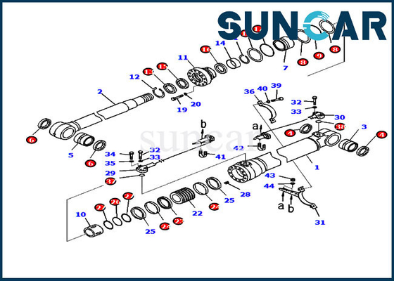 707-99-48731 jogo da substituição do cilindro hidráulico do jogo PC220LC-8M0 PC220-8M0 da selagem de KOMATSU