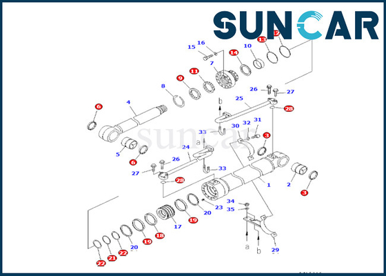 Selo Kit Hydraulic Replacement Kits do cilindro do crescimento de PC228USLC-3S PC228US-3-AA KOMATSU 707-99-47780
