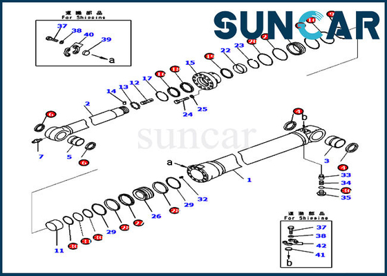 721-98-00420 peças internas de Kit Cylinder Seal Kit For PC290LC-11 PC290LC-8 KOMATSU do serviço do braço