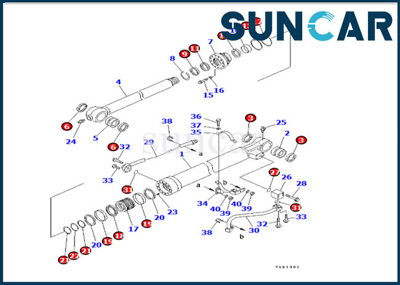 707-98-45260 selo Kit Fits PC228UU-1 KOMATSU do reparo do jogo 7079845260 do selo do cilindro da cubeta