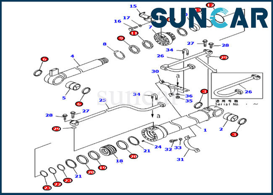 707-99-47730 o selo Kit For PC228USLC-2 PC228US-1 KOMATSU do reparo de 7079947730 cilindros deslocou o crescimento