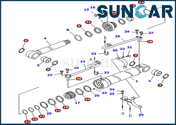707-99-46140 jogo do selo do cilindro do crescimento 7079946140 PC228USLC-3 para a versão ultramarina de KomatsuExcavator