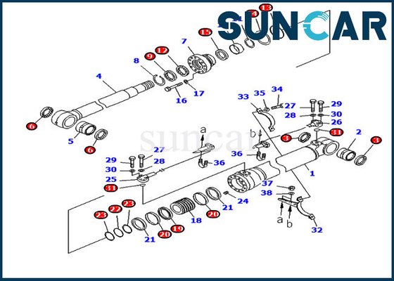 707-99-50780 7079950780 modelo Excavator de Kit Fits PC228US-8 PC228USLC-8 do reparo do selo do cilindro do braço