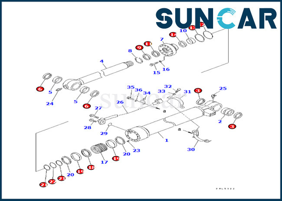 707-99-47580 equipamento pesado de Kit For Komatsu 7079947580 PC228US-3 PC400-7 do selo do cilindro da cubeta